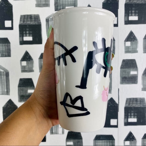 Starbucks | Abstract Winking Eye Face Ceramic Mug